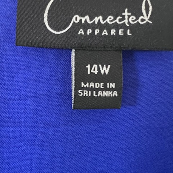 NWOT Connected Apparel Royal Blue Long Sleeve Maxi Dress 14W - Picture 3 of 6